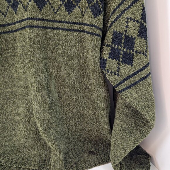 Vintage xg Xtremegear Men Green Long Sleeve Sweater Argyle Pattern Size X Large - Picture 3 of 10